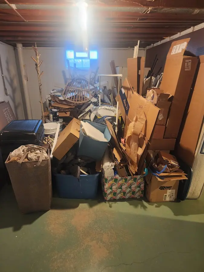 Roll-off dumpster container at job site for 20 Yard Dumpster Rental in Elgin